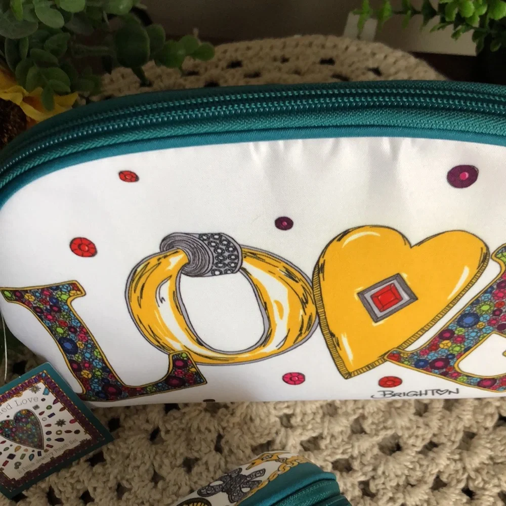 Brighton Charmed Love Design Cosmetic Jewelry Bag Duo
